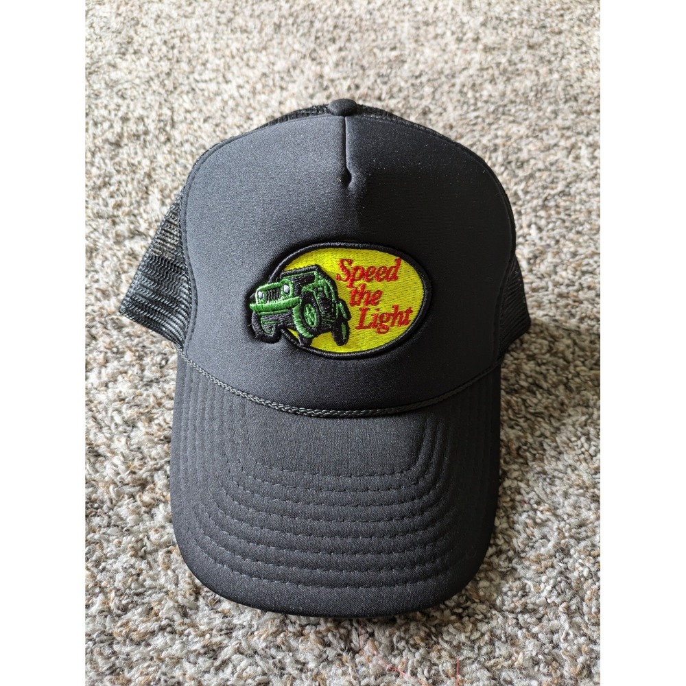 Speed The Light Racing Hat Cap Mesh Trucker Snapback By Nissin Cap Black